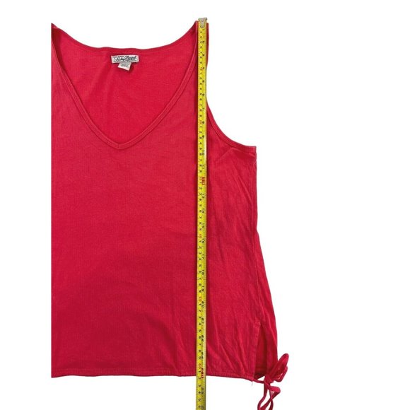 LUCKY BRAND Women's Orange Tank Top Shirt LARGE Side Ties - Picture 6 of 6